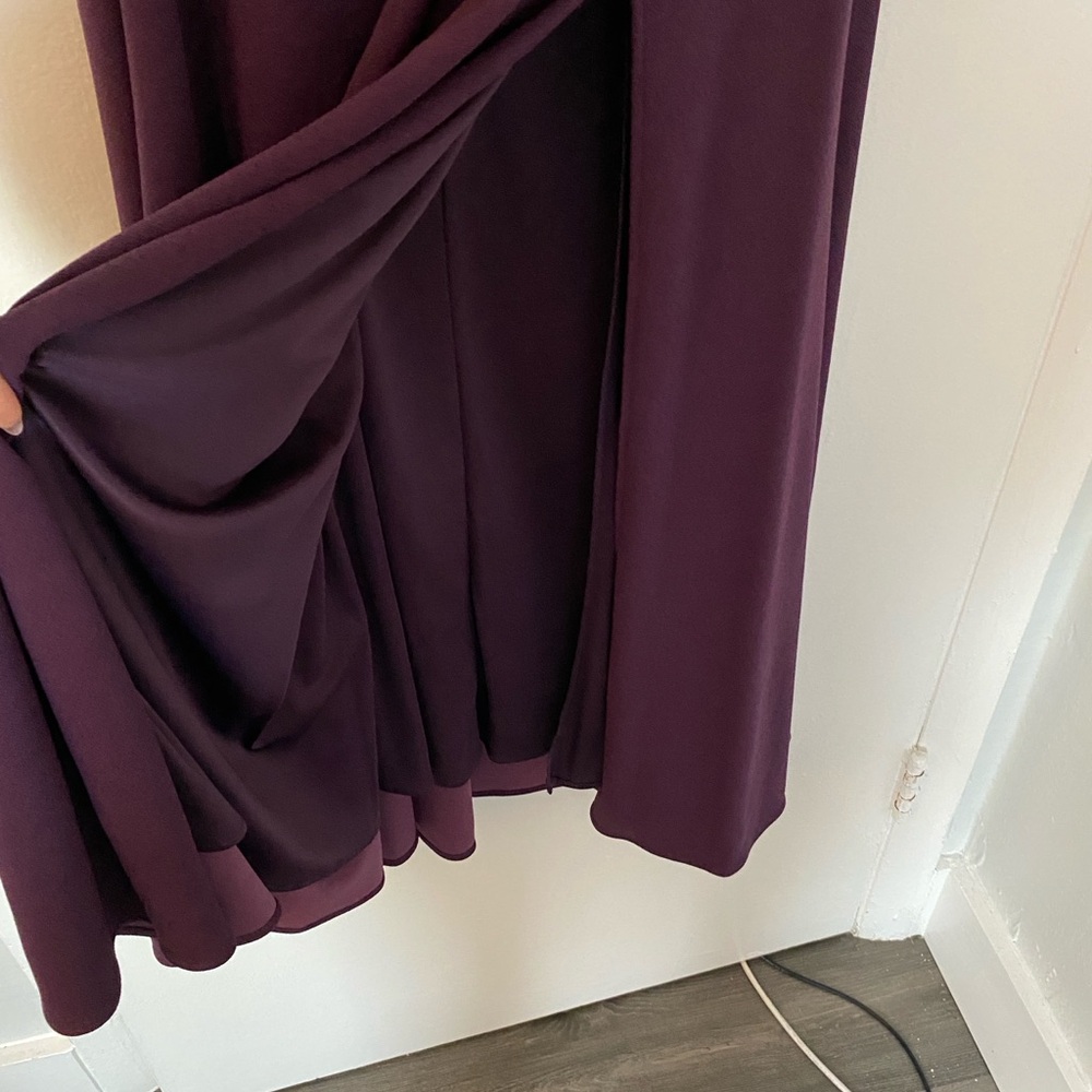 David's Bridal Off The Shoulder Purple Gown - Picture 4 of 8